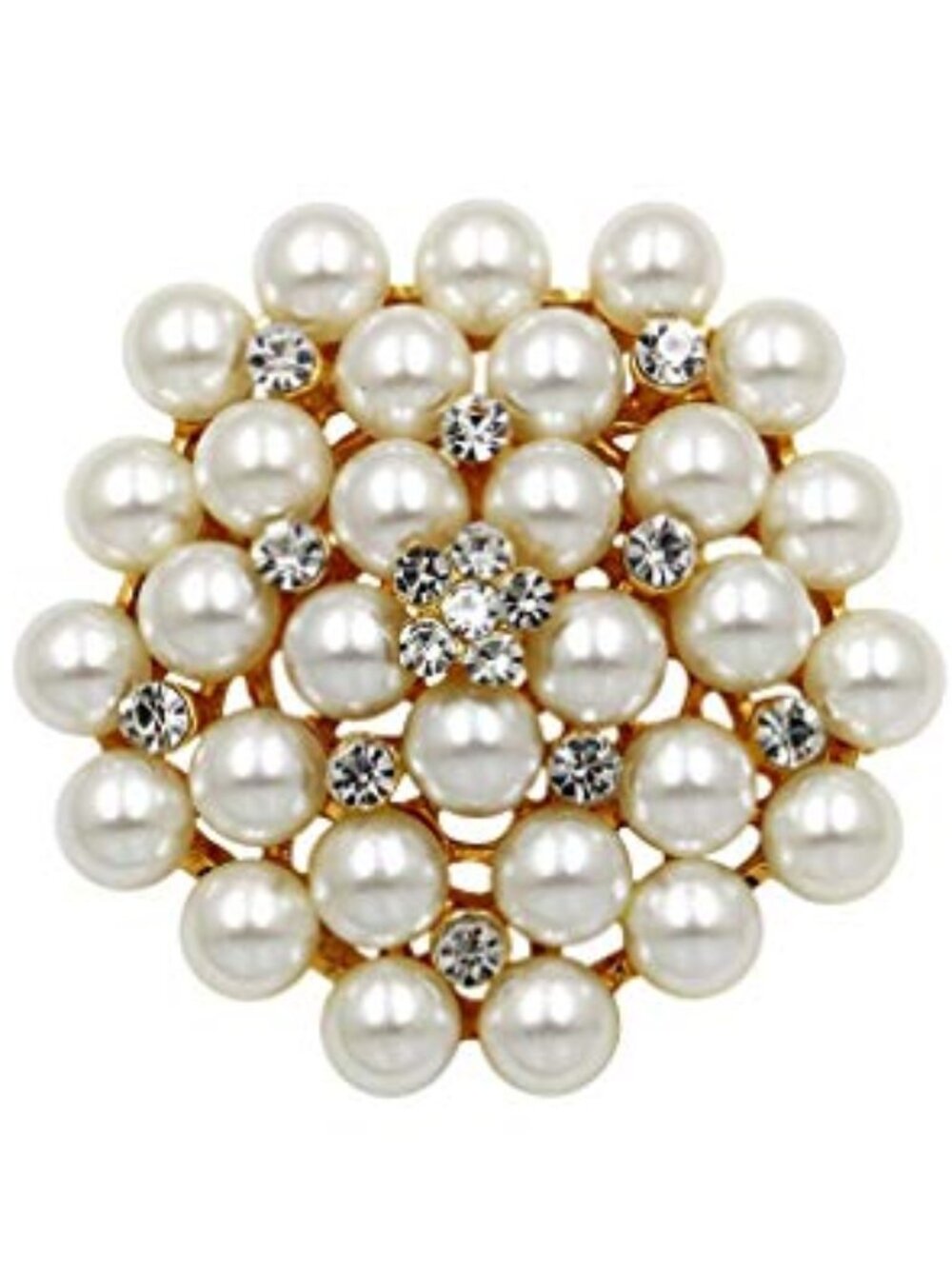 New - Elegant Imitation Pearl Floral Crystal Brooch Pin for Wedding‎ Bridal